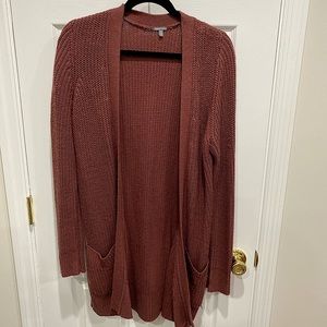 Light pink/red cardigan with pockets